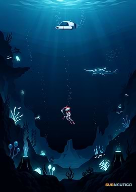 Subnautica Underwater Exploration Poster