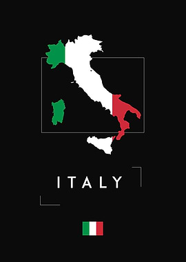 Italy Map Flag