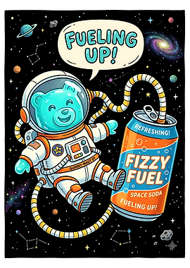 Gummy Bear Astronaut Drinking Space Soda