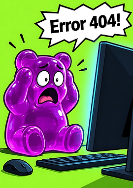 Shocked Gummy Bear Error 404