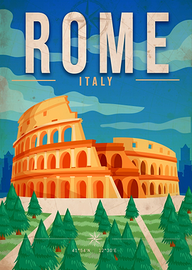 Vintage Travel Poster of Rome