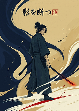 Samurai Warrior Japanese Anime Art Print Poster