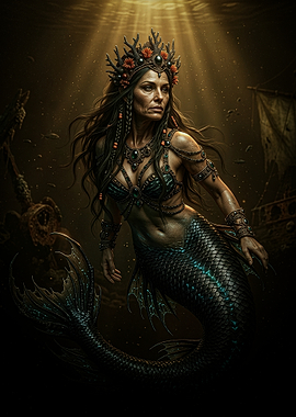 Mystical Underwater Mermaid Queen