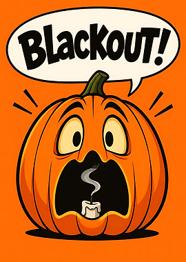 Funny Halloween Pumpkin Blackout Illustration
