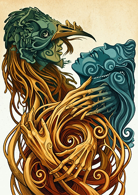 Surreal Nature Spirit Goddess Fantasy Art Nouveau Illustration