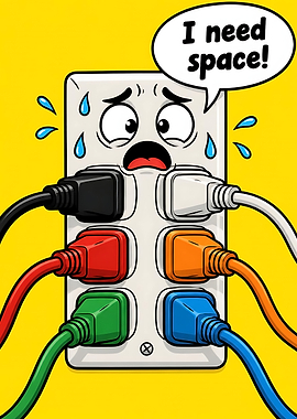Overloaded Power Outlet Cartoon