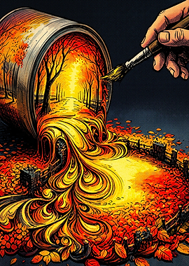 Autumn Pour Paint Forest Comic Post