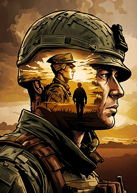 Military Soldier Heroism Art Poster