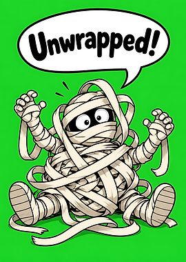 Funny Cartoon Mummy Unwrapped