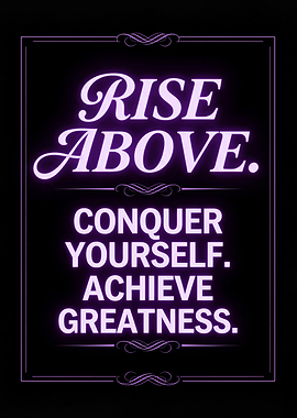 Rise Above Inspirational Neon Quote