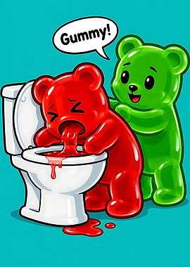 Funny Gummy Bear Toilet Scene