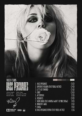 Miley Cyrus Bass Persuades Album Poster