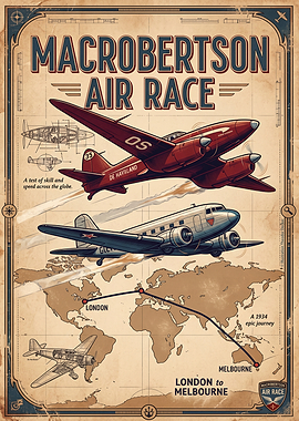 Macrobertson Air Race Vintage Poster