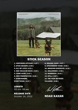 Noah Kahan Stick Season Album Poster