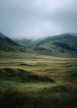 Misty Scottish Highlands Landscape | Moody Valley Landscape