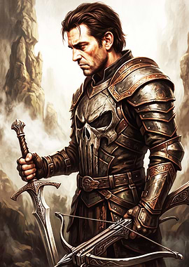 Medieval Punisher Warrior with Crossbow
