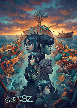 Gorillaz Plastic Beach Album Art