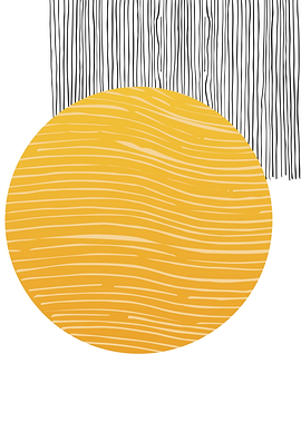 Minimalist Abstract Yellow Circle Art