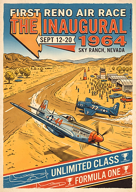 1964 Reno Air Race Vintage Poster