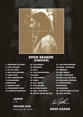 Noah Kahan Stick Season Forever Poster