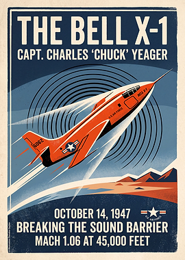 Vintage Bell X-1 Aviation Poster