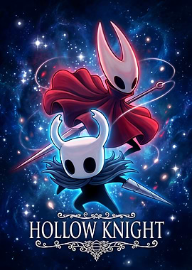 Hollow Knight and Hornet Space Poster