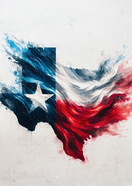 Abstract Texas Flag Map Art