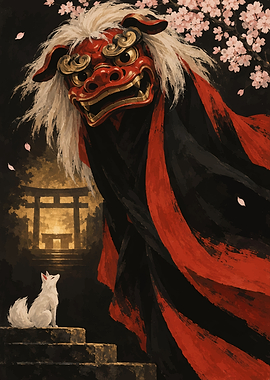 Shishi Lion and White Fox