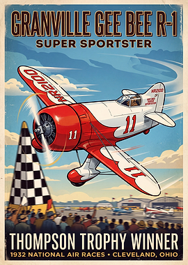 Vintage Granville Gee Bee R-1 Poster