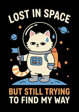 Lost in Space Cat Astronaut