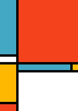 Mondrian Style Abstract Geometric Composition