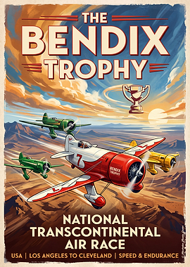 Vintage Bendix Trophy Air Race Poster