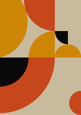 Mid-Century Modern Geometric Abstract Art