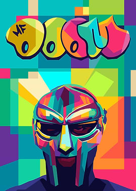 MF DOOM Pop Art Portrait