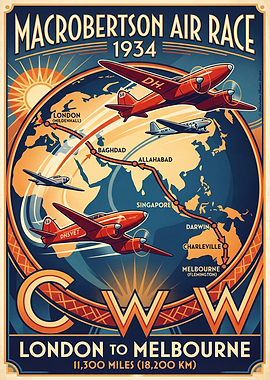 Macrobertson Air Race 1934 Vintage Poster