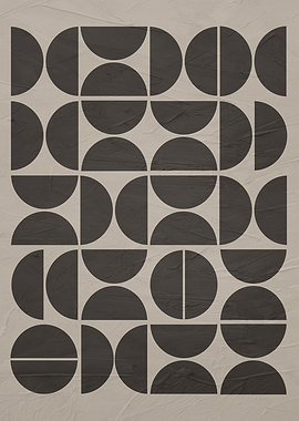 Minimalist Geometric Semicircle Pattern Art