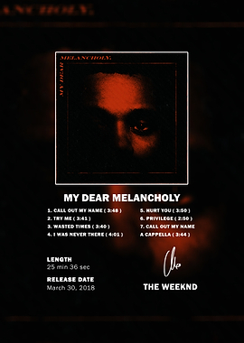 The Weeknd My Dear Melancholy Poster