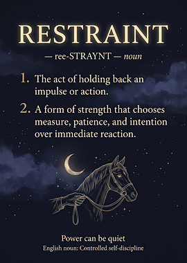 Restraint Definition Inspirational Poster
