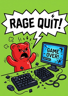 Rage Quit Gummy Bear Gamer
