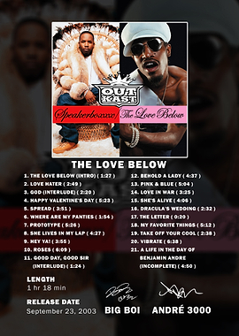 OutKast Speakerboxxx/The Love Below Tracklist Poster