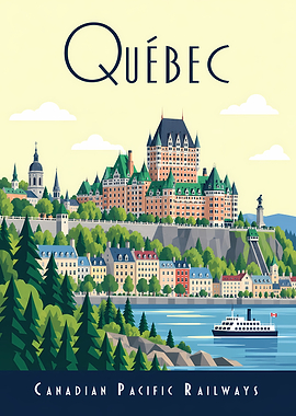 Vintage Quebec Travel Poster