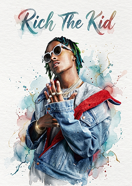 Rich The Kid Watercolor Portrait