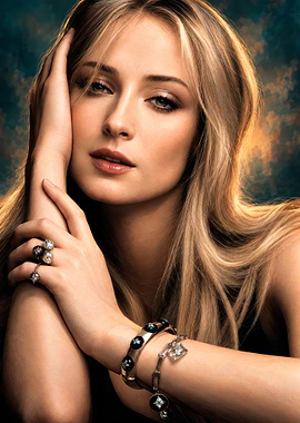 Sophie Turner Elegant Woman Wearing Luxury Jewelry