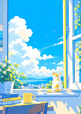 Cat Watching Summer