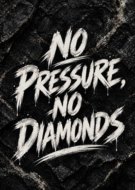 No Pressure No Diamonds Quote Art