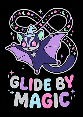 Cute Magical Sugar Glider Illustration