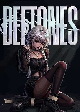Deftones Goth Anime Girl Poster