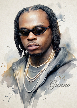 Gunna Watercolor Portrait Art