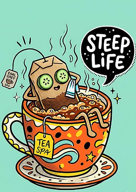 Steep Life Tea Spa Illustration