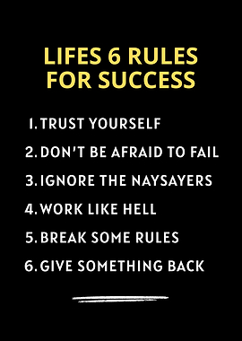 Lifes 6 Rules for Success Poster